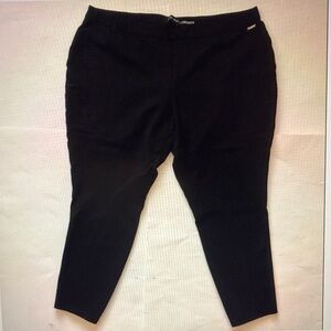 Ivanka Trump Black Textured Moto Leggings Ponte Knit Size 2X